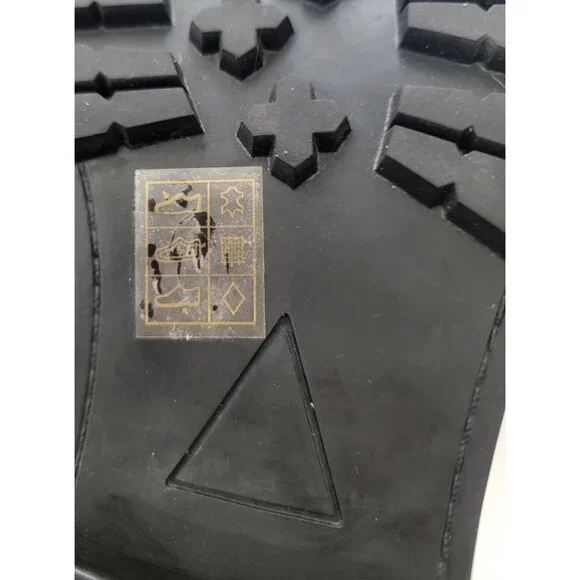 KELSI DAGGER BROOKLYN Black & Gray Checkered Leather Ankle Combat Boots Sz 7.5 - Picture 7 of 10